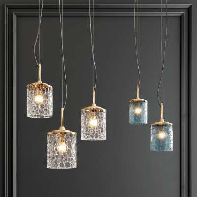 现代艺术玻璃吊灯组合3D模型下载